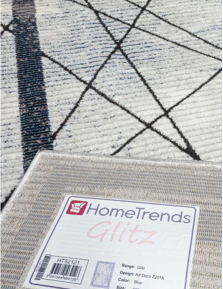Glitz Art Deco Blue Rug - Various Sizes | Murphy Furniture