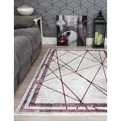 Glitz Art Deco Red Rug - Various Sizes | Murphy Furniture