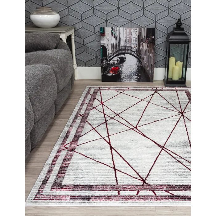 Glitz Art Deco Red Rug - Various Sizes | Murphy Furniture