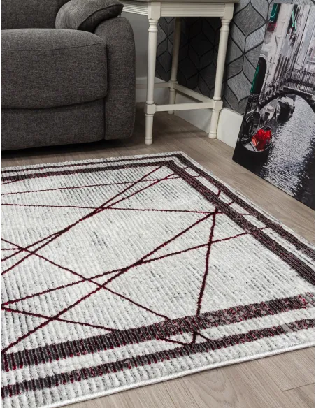 Glitz Art Deco Red Rug - Various Sizes | Murphy Furniture
