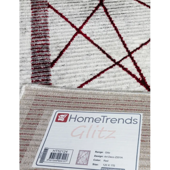 Glitz Art Deco Red Rug - Various Sizes | Murphy Furniture