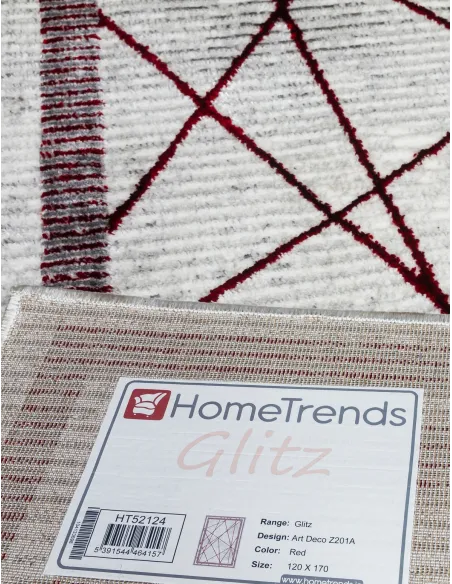 Glitz Art Deco Red Rug - Various Sizes | Murphy Furniture