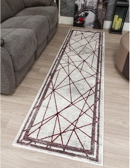 Glitz Art Deco Red Rug - Various Sizes | Murphy Furniture