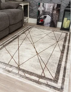 Glitz Art Deco Rug Beige - Various Sizes | Murphy Furniture
