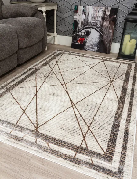 Glitz Art Deco Rug Beige - Various Sizes | Murphy Furniture
