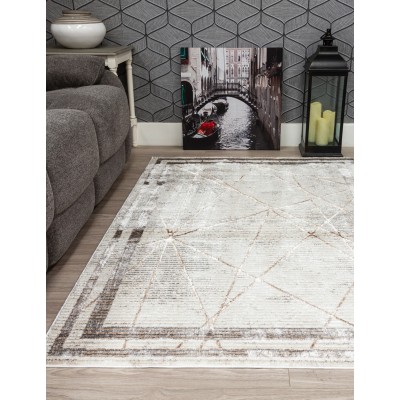 Glitz Art Deco Rug Beige - Various Sizes | Murphy Furniture