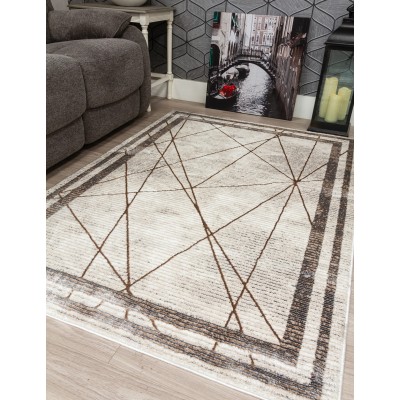 Glitz Art Deco Rug Beige - Various Sizes | Murphy Furniture
