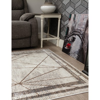Glitz Art Deco Rug Beige - Various Sizes | Murphy Furniture