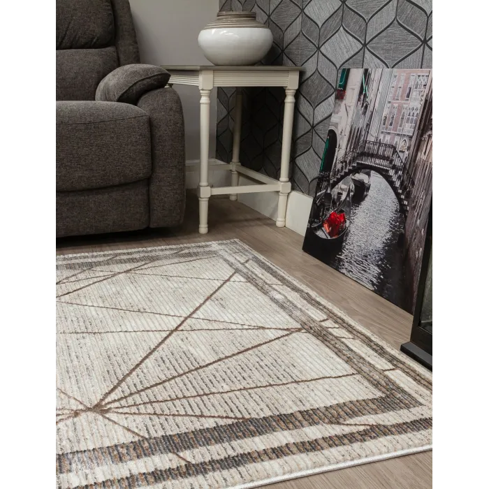 Glitz Art Deco Rug Beige - Various Sizes | Murphy Furniture