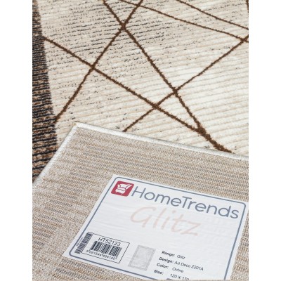 Glitz Art Deco Rug Beige - Various Sizes | Murphy Furniture