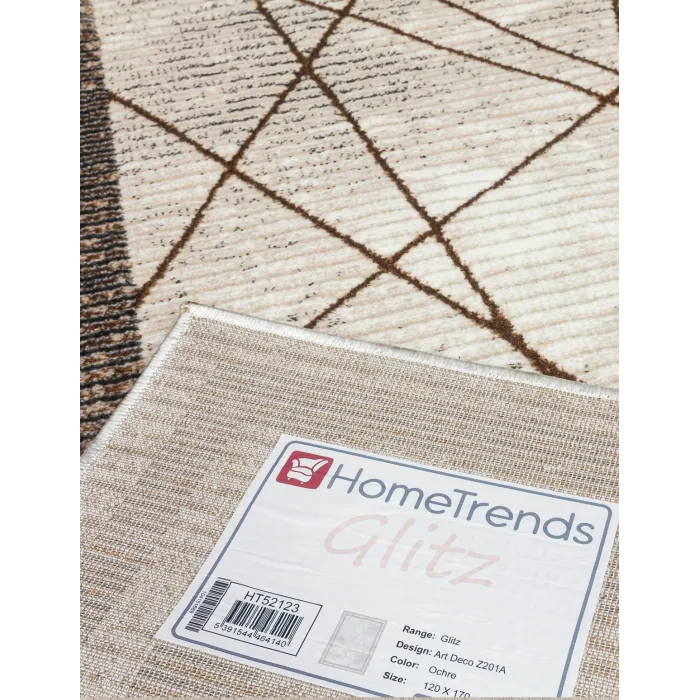 Glitz Art Deco Rug Beige - Various Sizes | Murphy Furniture