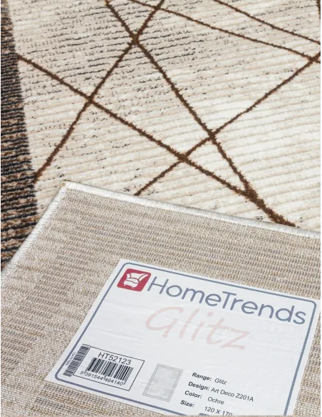 Glitz Art Deco Rug Beige - Various Sizes | Murphy Furniture
