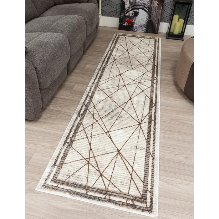 Glitz Art Deco Rug Beige - Various Sizes | Murphy Furniture
