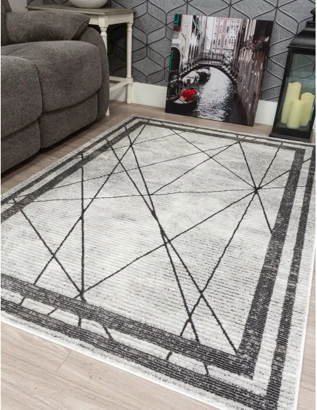 Glitz Art Deco Grey Rug - Various Sizes | Murphy Furniture