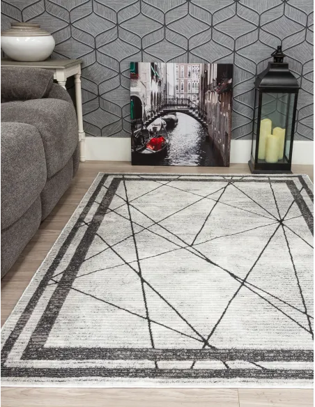 Glitz Art Deco Grey Rug - Various Sizes | Murphy Furniture