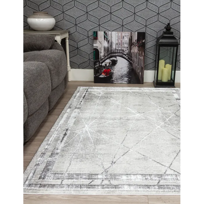 Glitz Art Deco Grey Rug - Various Sizes | Murphy Furniture