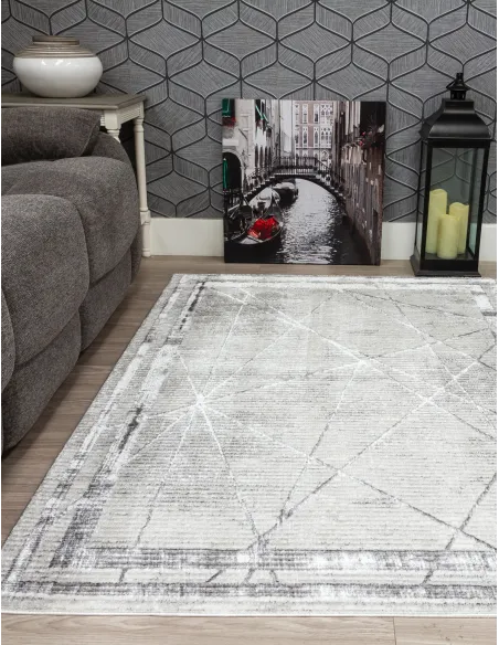 Glitz Art Deco Grey Rug - Various Sizes | Murphy Furniture
