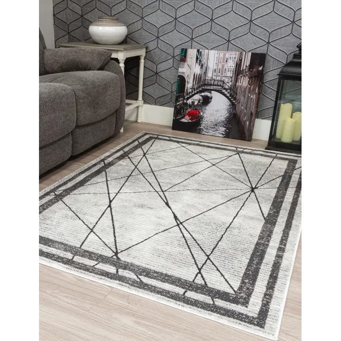 Glitz Art Deco Grey Rug - Various Sizes | Murphy Furniture