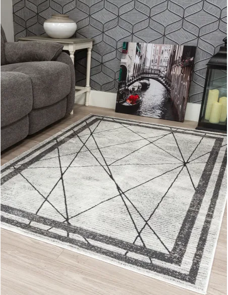 Glitz Art Deco Grey Rug - Various Sizes | Murphy Furniture