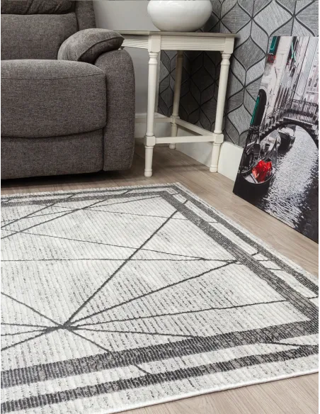 Glitz Art Deco Grey Rug - Various Sizes | Murphy Furniture