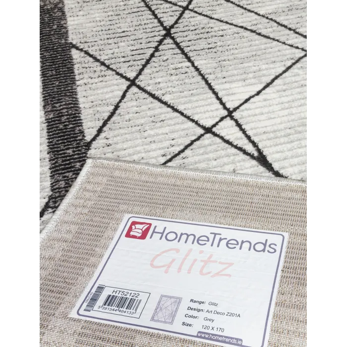Glitz Art Deco Grey Rug - Various Sizes | Murphy Furniture