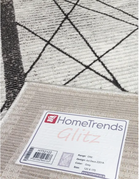 Glitz Art Deco Grey Rug - Various Sizes | Murphy Furniture