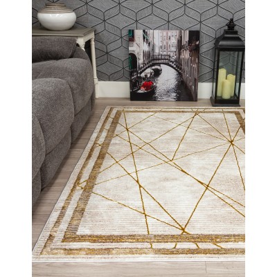 Glitz Art Deco Ochre Rug - Various Sizes | Murphy Furniture