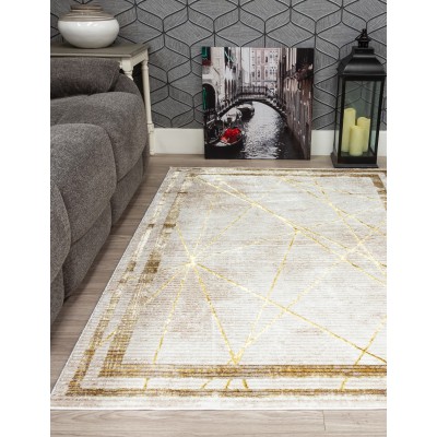 Glitz Art Deco Ochre Rug - Various Sizes | Murphy Furniture