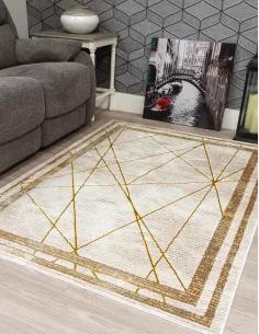 Glitz Art Deco Ochre Rug - Various Sizes | Murphy Furniture