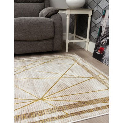Glitz Art Deco Ochre Rug - Various Sizes | Murphy Furniture