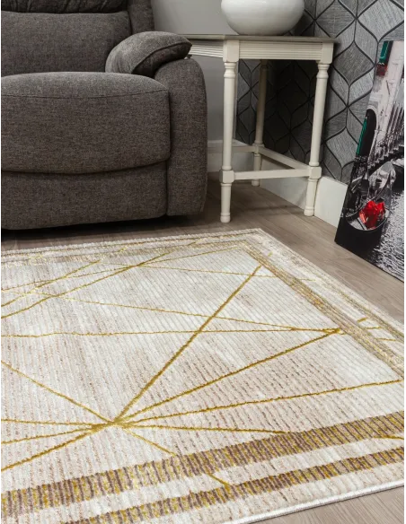 Glitz Art Deco Ochre Rug - Various Sizes | Murphy Furniture