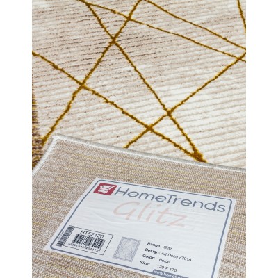 Glitz Art Deco Ochre Rug - Various Sizes | Murphy Furniture