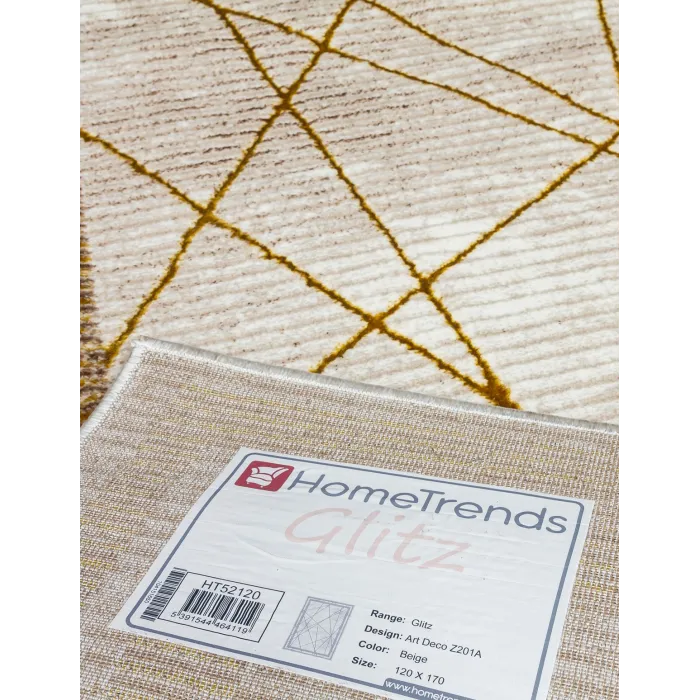 Glitz Art Deco Ochre Rug - Various Sizes | Murphy Furniture