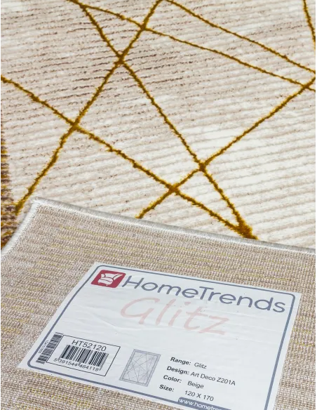Glitz Art Deco Ochre Rug - Various Sizes | Murphy Furniture