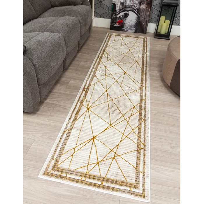 Glitz Art Deco Ochre Rug - Various Sizes | Murphy Furniture