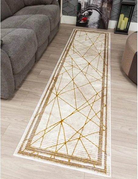 Glitz Art Deco Ochre Rug - Various Sizes | Murphy Furniture