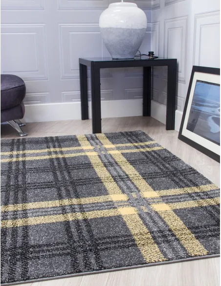Glendale Grey/Yellow Rug - Various Sizes | Murphy Furniture