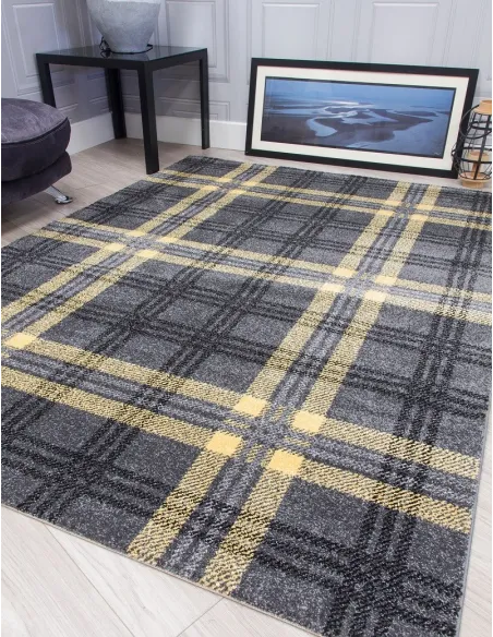 Glendale Grey/Yellow Rug - Various Sizes | Murphy Furniture