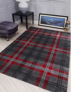 Glendale Grey/Red Rug - Various Sizes | Murphy Furniture 2