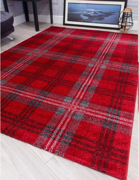 Glendale Red/Grey Rug - Various Sizes | Murphy Furniture