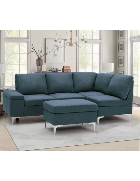 Shannon Corner Sofa - Blue | Murphy Furniture