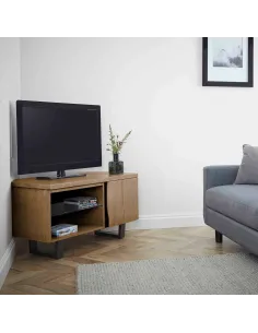 Isaac Corner TV Unit - Oak | Murphy Furniture