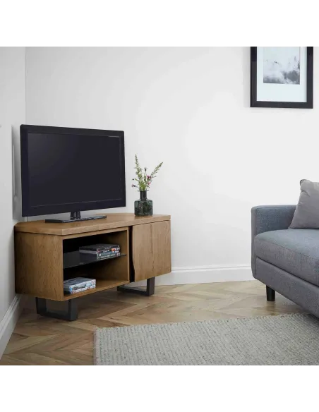 Isaac Corner TV Unit - Oak | Murphy Furniture