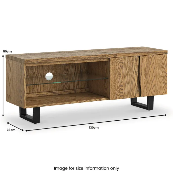 Isaac 1300mm Large TV Unit - Oak | Murphy Furniture