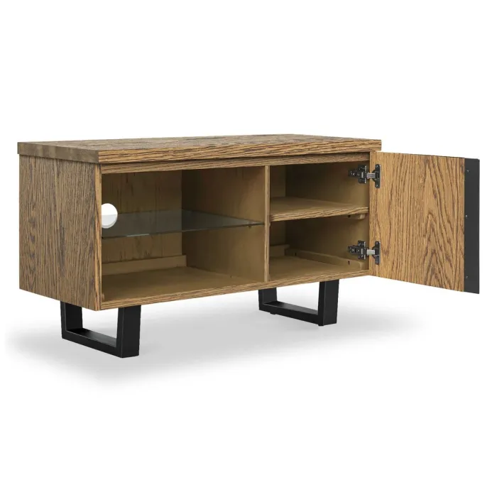 Isaac 900mm Small TV Unit - Oak | Murphy Furniture