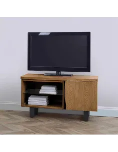 Isaac 900mm Small TV Unit - Oak | Murphy Furniture