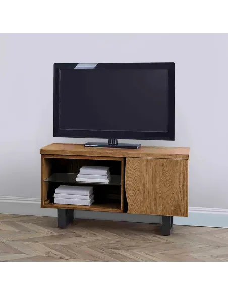 Isaac 900mm Small TV Unit - Oak | Murphy Furniture