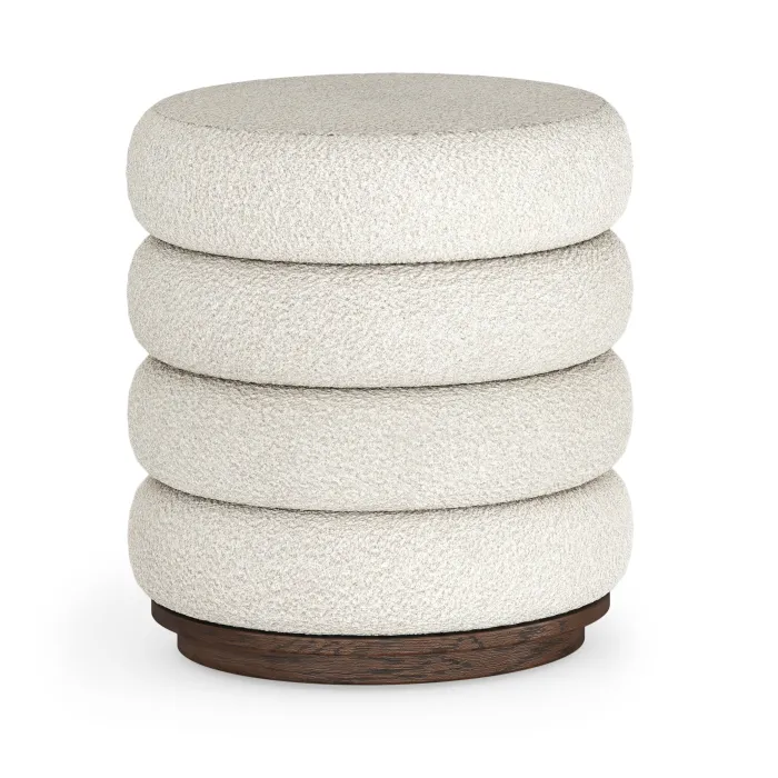 Haiden Upholstered Foot Stool - Dark Oak | Murphy Furniture
