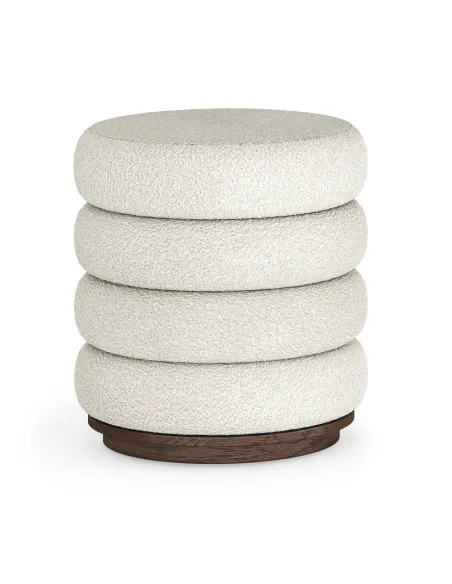 Haiden Upholstered Foot Stool - Dark Oak | Murphy Furniture