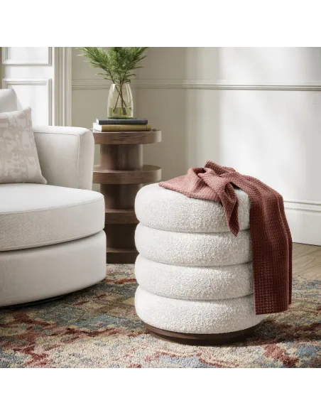 Haiden Upholstered Foot Stool - Dark Oak | Murphy Furniture
